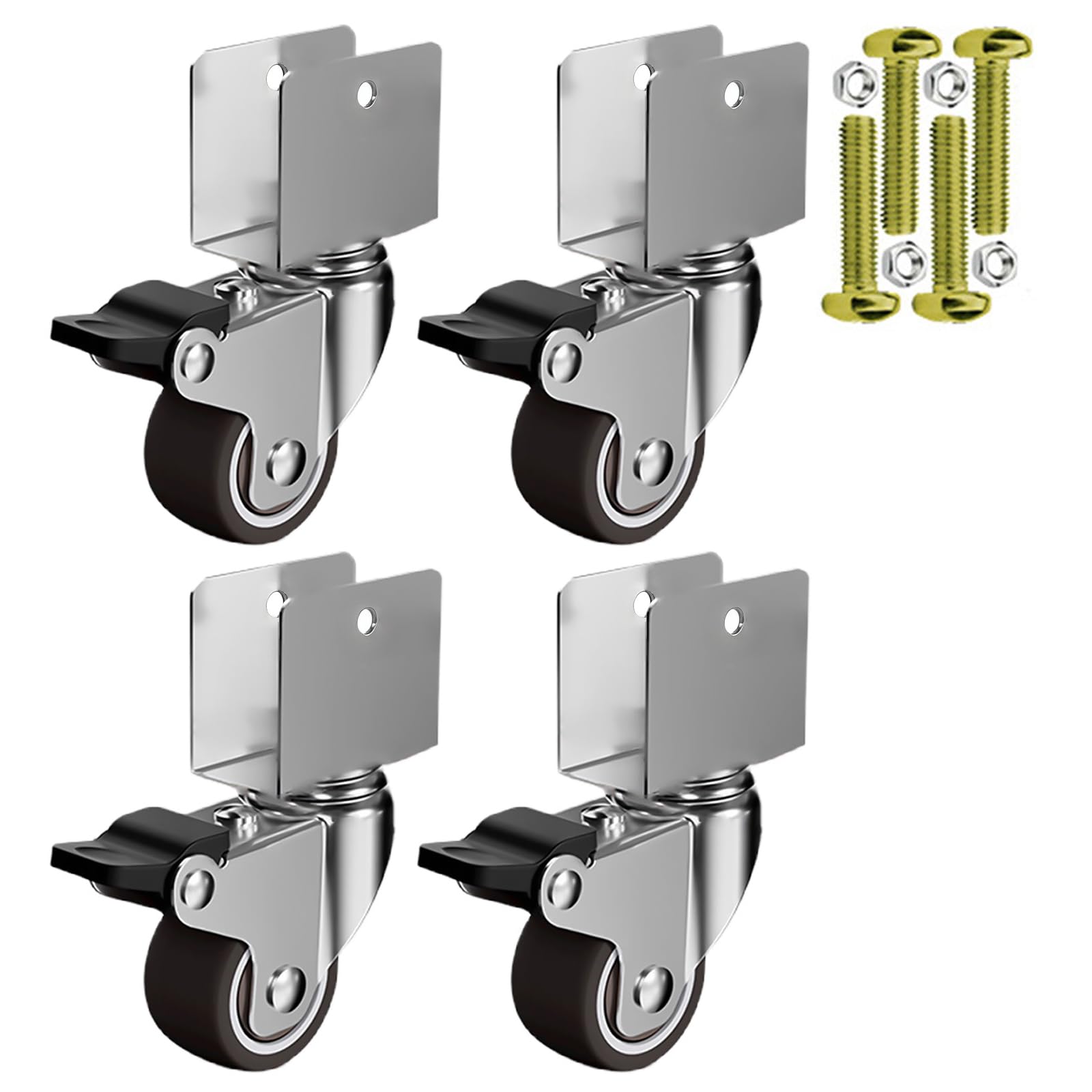 4Pcs 1.5inch Universals Swivels Casters Replacement Heavy Duty Furniture Wheel Castor Quiet Trolley Wheel Easily Install Universals Swivels Casters