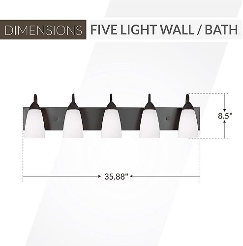 Miniatura 5 de Sea Gull Lighting 4420205-962 Seville - Lámpara de pared y baño, acabado níquel cepillado