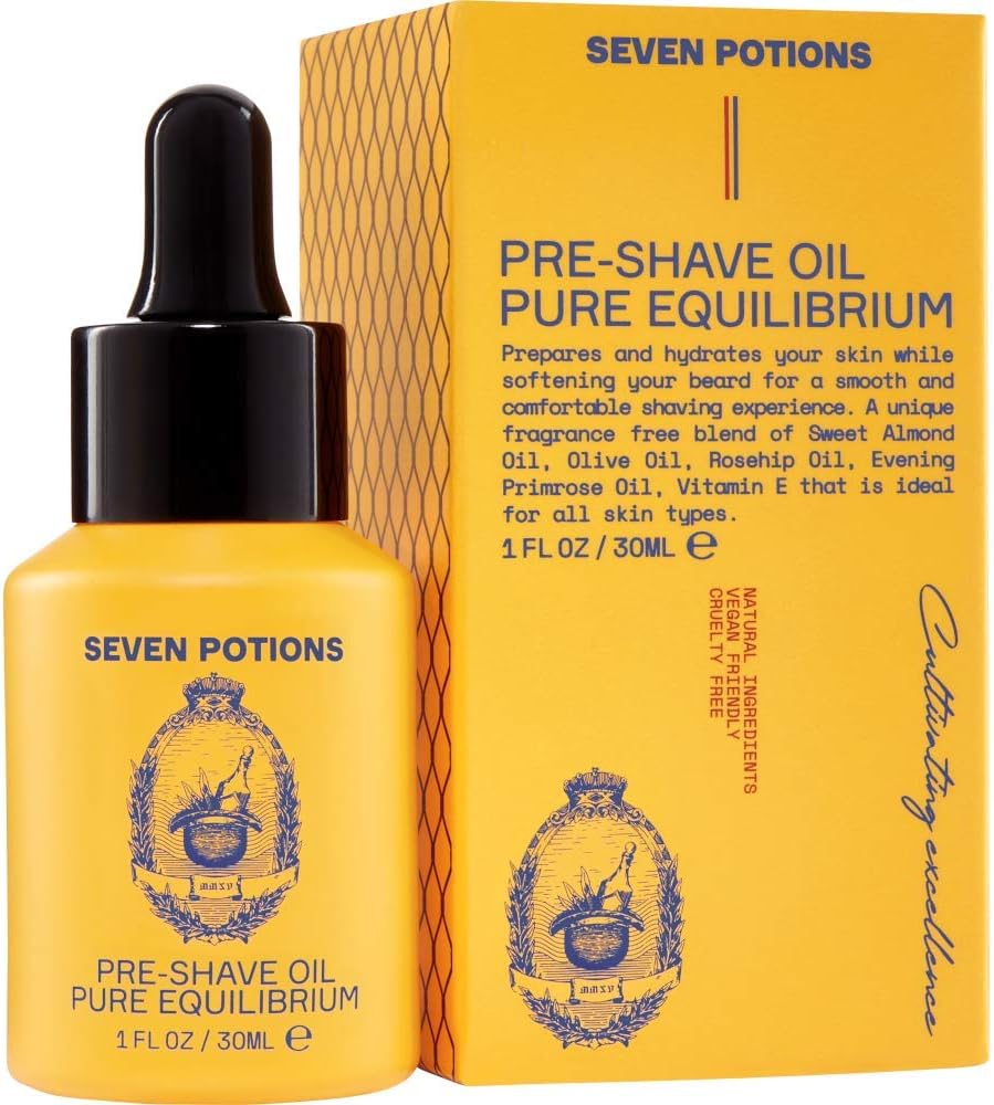 Pre-Shave Oil For Men — Ideal for Sensitive Skin, Helps Prevent Irritation, Lubricates and Protects Face — Natural, Vegan, Cruelty Free (30ml)