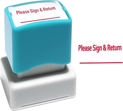 Please Sign Return Self-Inking Rubber Stamp - Red Ink