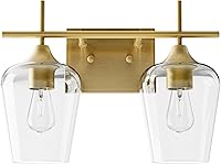 Vista 1 de VONLUCE Bathroom Vanity Light, 2-Light Bathroom Light Fixture Over Mirror, Vanity Light Fixtures with Clear Glass, Modern Wall Sconce for Bathroom