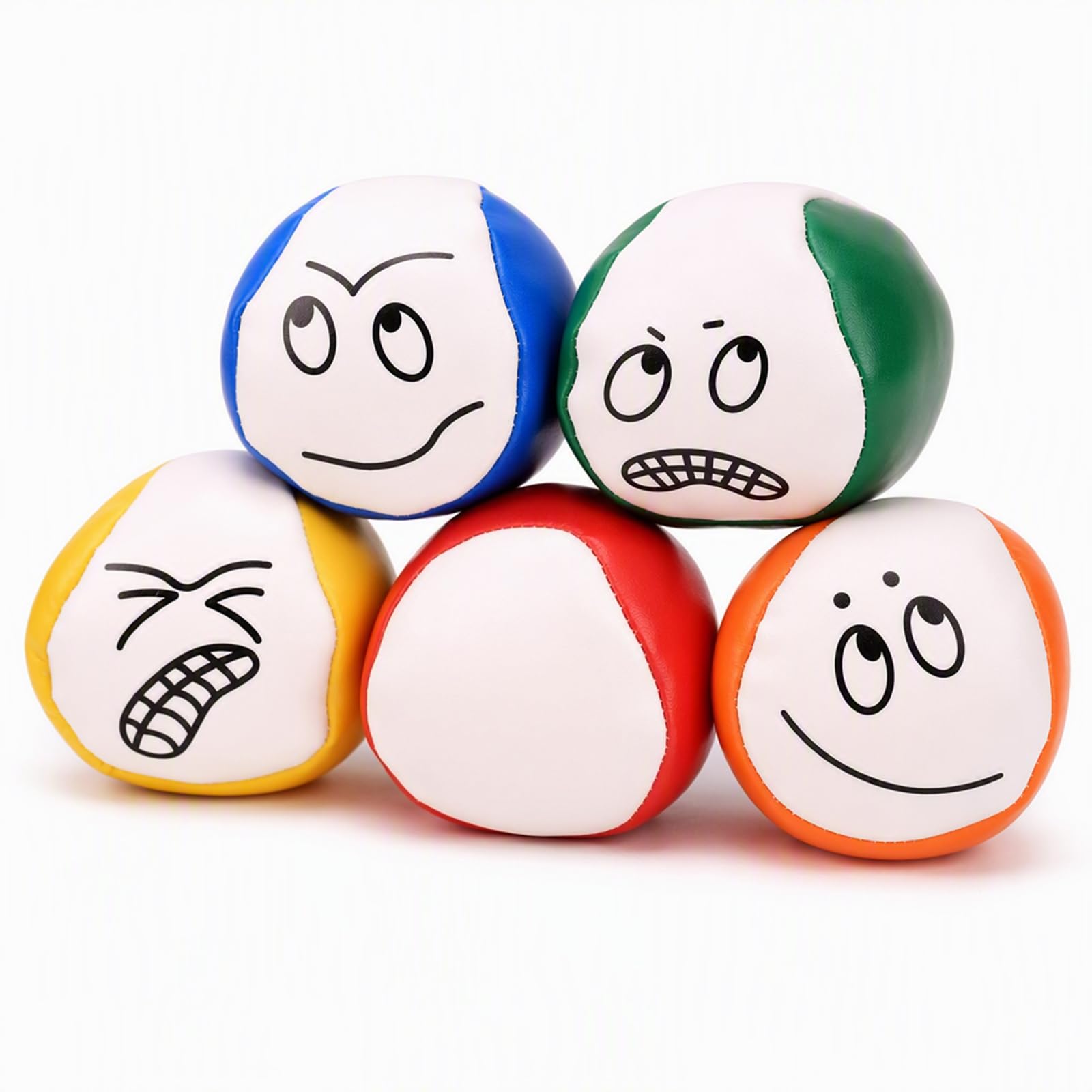 5 Juggling Balls for Adults, Soft PU Juggling Balls Set with Foam Fill
