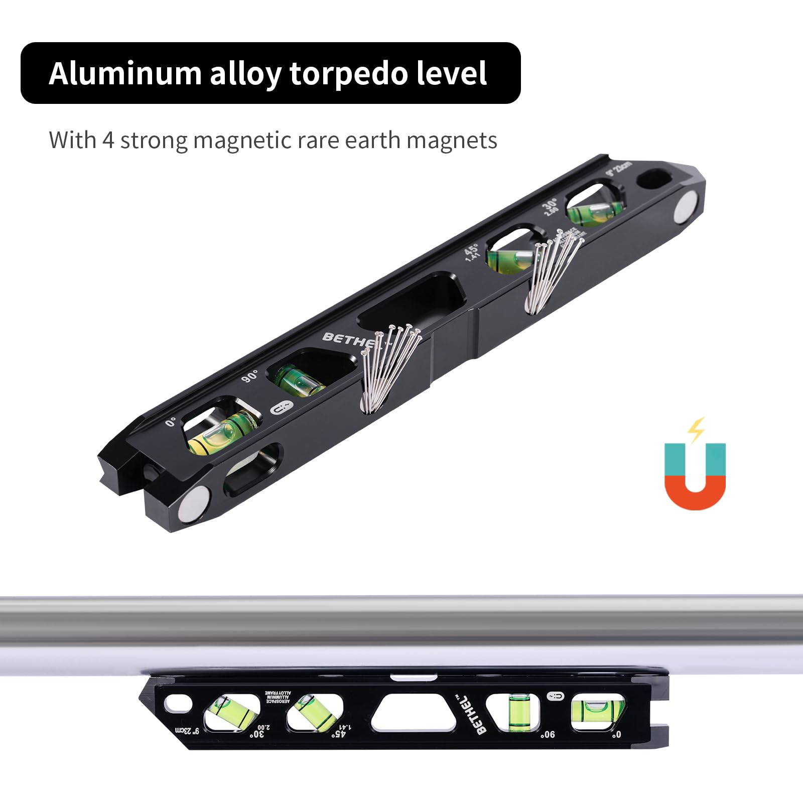 BETHEL Magnetic Torpedo Level - 9 Inch -3