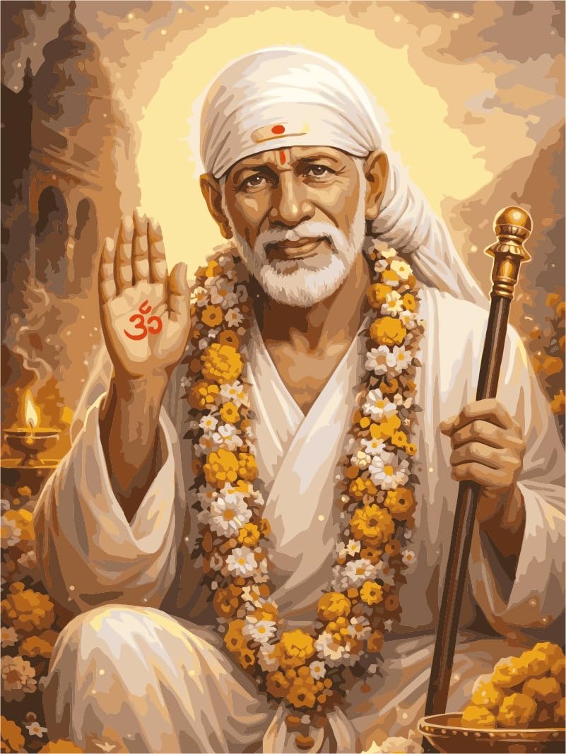 Whattacraft! Paint by Numbers for Adults and Kids | Premium Painting Kit in Gift Packaging | Rolled Canvas | Do-it-Yourself Wall Decor | DIY | Om Sai Ram Shirdi Sai Baba 40x50 cm-image-31