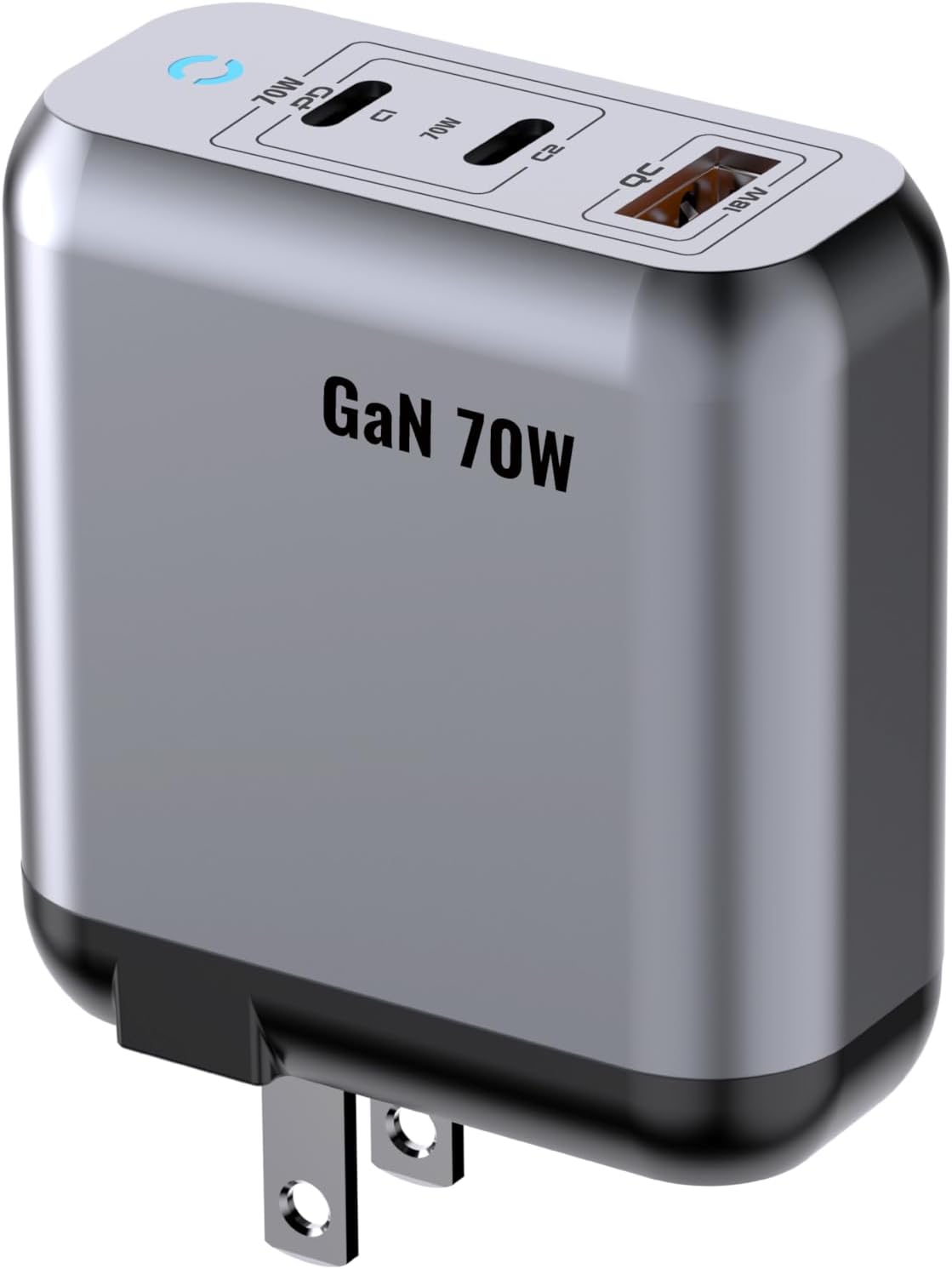 TRON 70W Power Adapter, Universal Compatibility, CNC Aluminum Construction, Fast Charging for iPhone, iPad, MacBook, Android, TR78