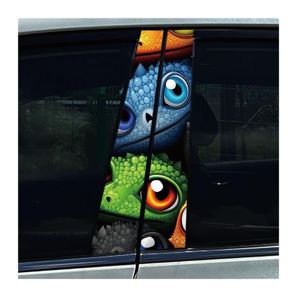 Body Parts 2PCS Auto Door Pillar Decals Waterproof Colorful 3D Car Center Column Stickers(H)