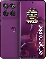 Smartphone Motorola Edge 60 PRO 5G - 256GB 24GB (12GB RAM+12GB Ram Boost) Tela Quad-Curve moto AI 50MP Sony Camera ultrarresistencia militar IP68 + IP69 - Violeta