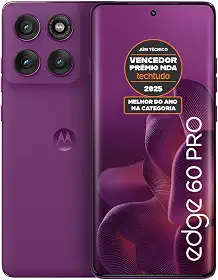 Smartphone Motorola Edge 60 PRO 5G - 256GB 24GB (12GB RAM+12GB Ram Boost) Tela Quad-Curve moto AI 50MP Sony Camera ultrarresistencia militar IP68 + IP69 - Violeta