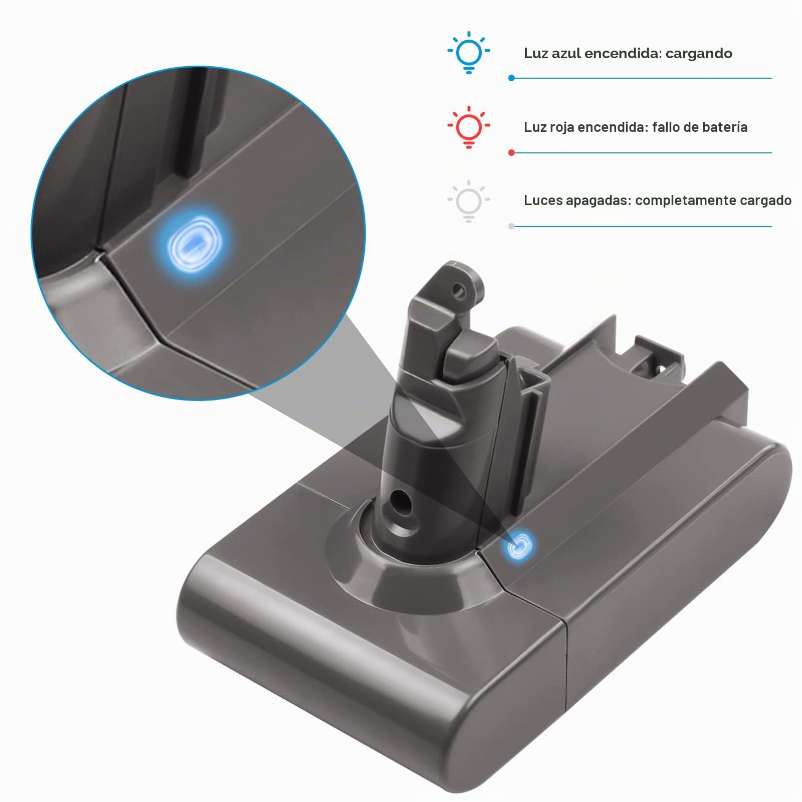 LabTEC Batería de Repuesto de 21,6 V 4000 mAh para Dyson V6 DC58 DC59 DC61 DC62 DC72 DC74 SV03 SV04 SV05 SV06 SV07 SV09, 595 650 770 880