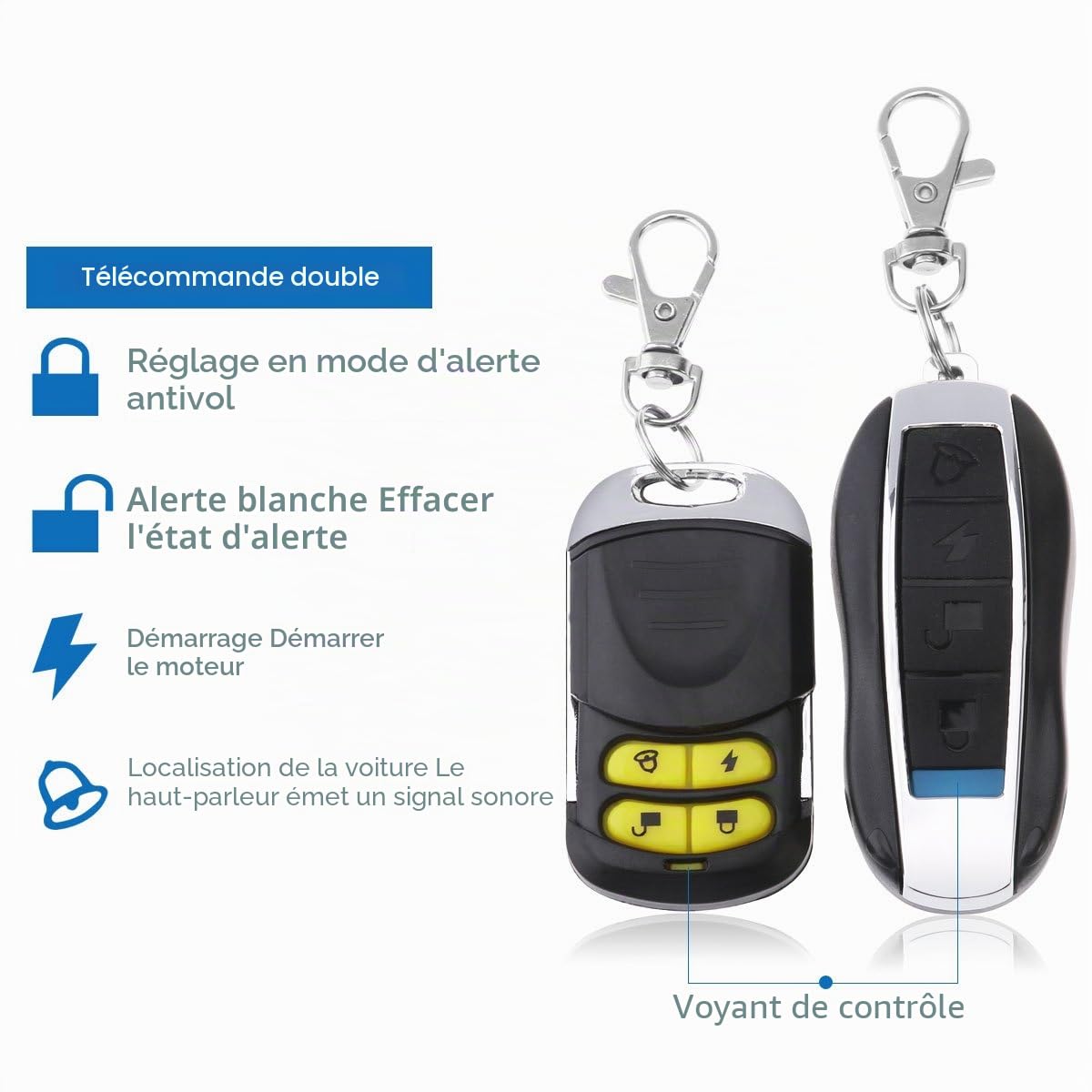 Système d'alarme Moto équipé de système de sécurité antivol avec Double télécommande 12 V Universelle