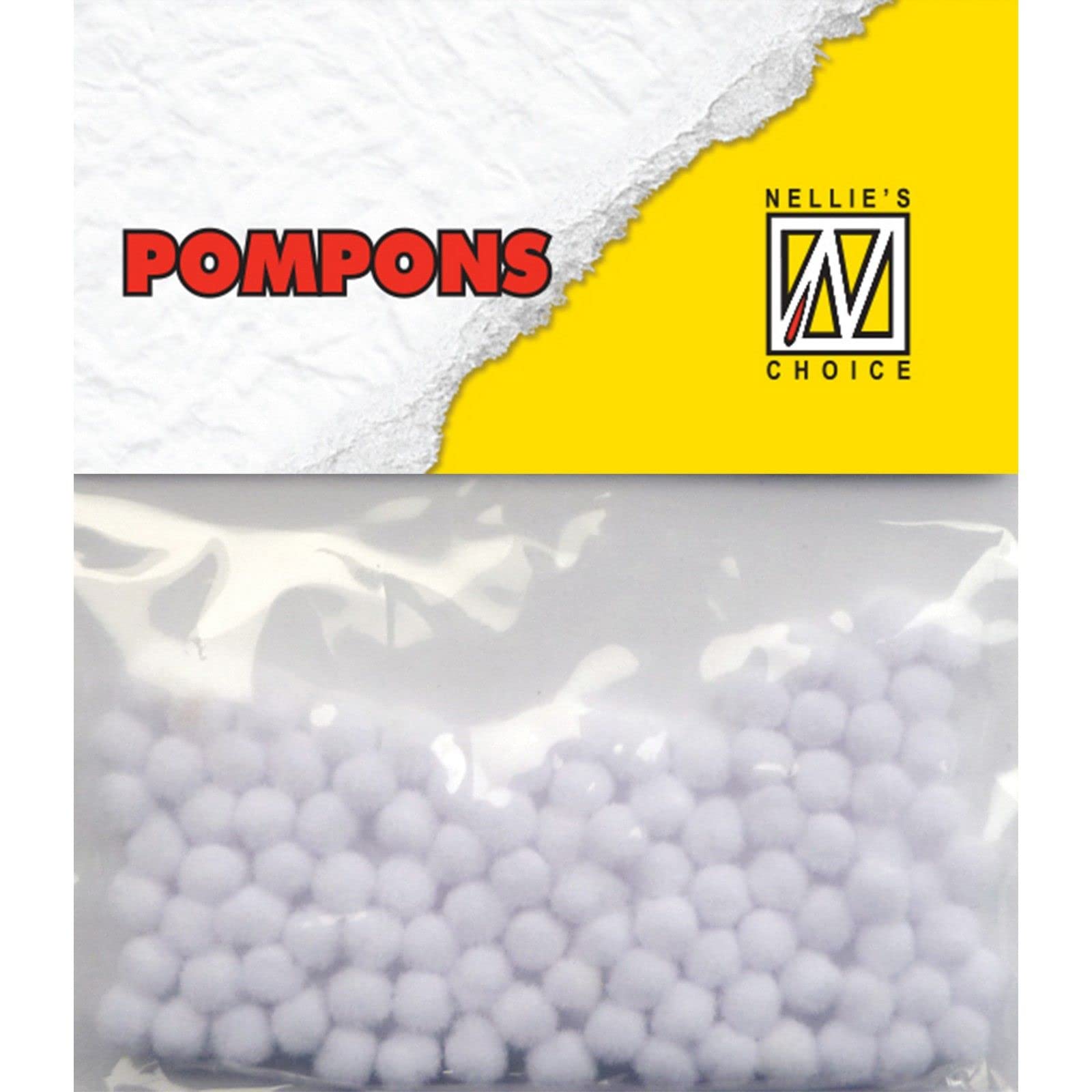 Nellie's Choice White Nellie Snellen Choice Mini Pom Poms Pack Of 100 - 3 Mm