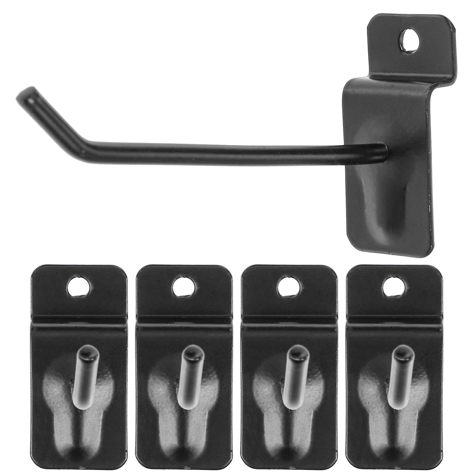 50 Pezzi Ganci in Ferro Nero per Pannelli Forati Antiruggine Funzione Antiscivolo per Appendere Attrezzi da Parete Officina e Organizzare Bungee Cords e Filati