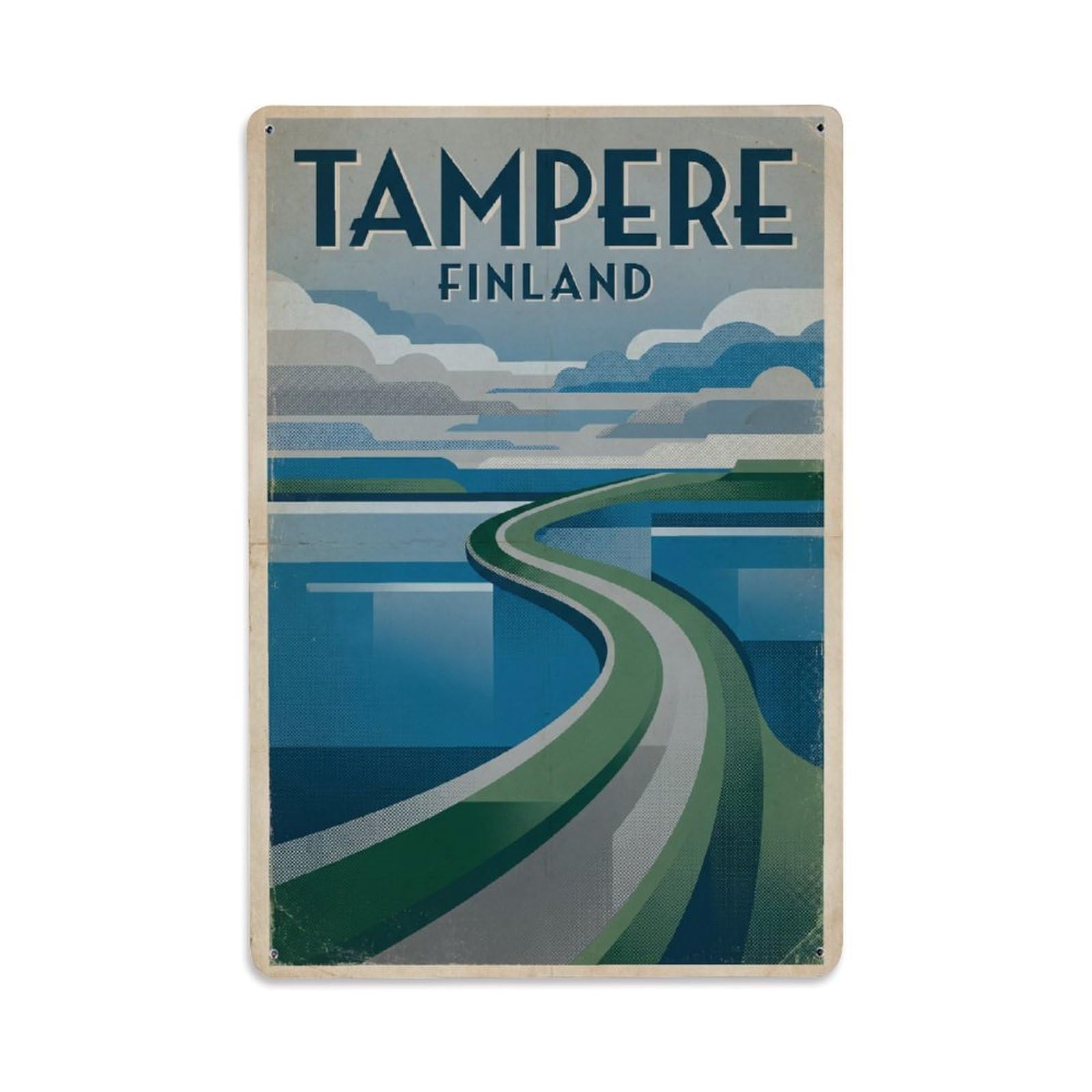 Travel Retro Finland Tampere Metal Tin Sign