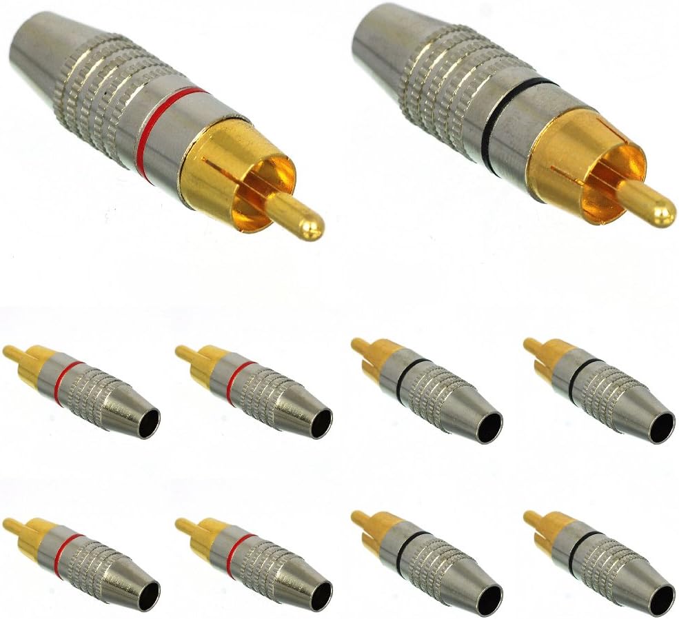 CESS RCA Plug Solder Gold Audio Video Connectors (10 Pack)