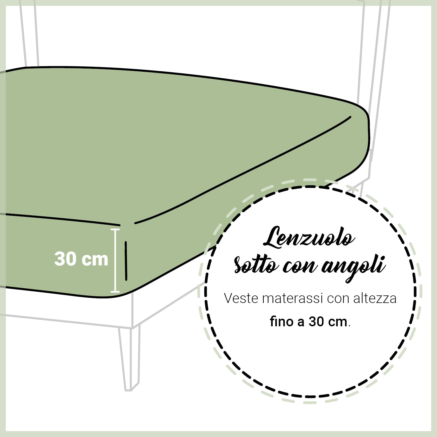 Banzaii - Completo Lenzuola Matrimoniale 100% Cotone Made in Italy, con Angolo h 30 cm, Ida Beige