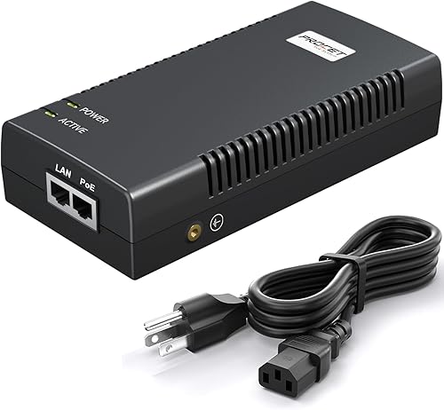 PROCET Gigabit PoE Iniector 90W PoE++ Inyector de potencia con protector de sobretensiones de 6KV, compatible con IEEE802.3af/at para cámara PTZ,