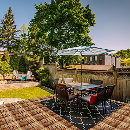 VINGO 22-er set houten tegels 30x30cm acacia houten balkontegels, perfecte tegel voor dek, tuin, balkonterras (12 latten | 2 m²) - Image 5