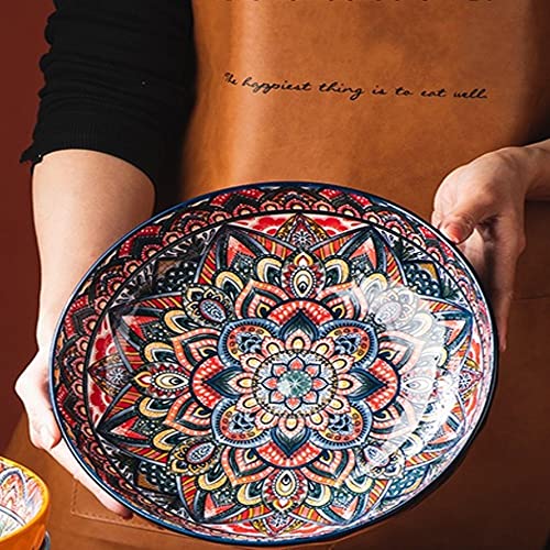 Qlans Serving Bowls 10.2Inch 75 Oz Fruit Bowls Salad Bowls, Pasta Bowl Set Of 2, Serving Dishes For Entertaining, Vibrant Color Large Bowls For Party,Microwave & Dishwasher Safe （Multicolor） #TOP2
