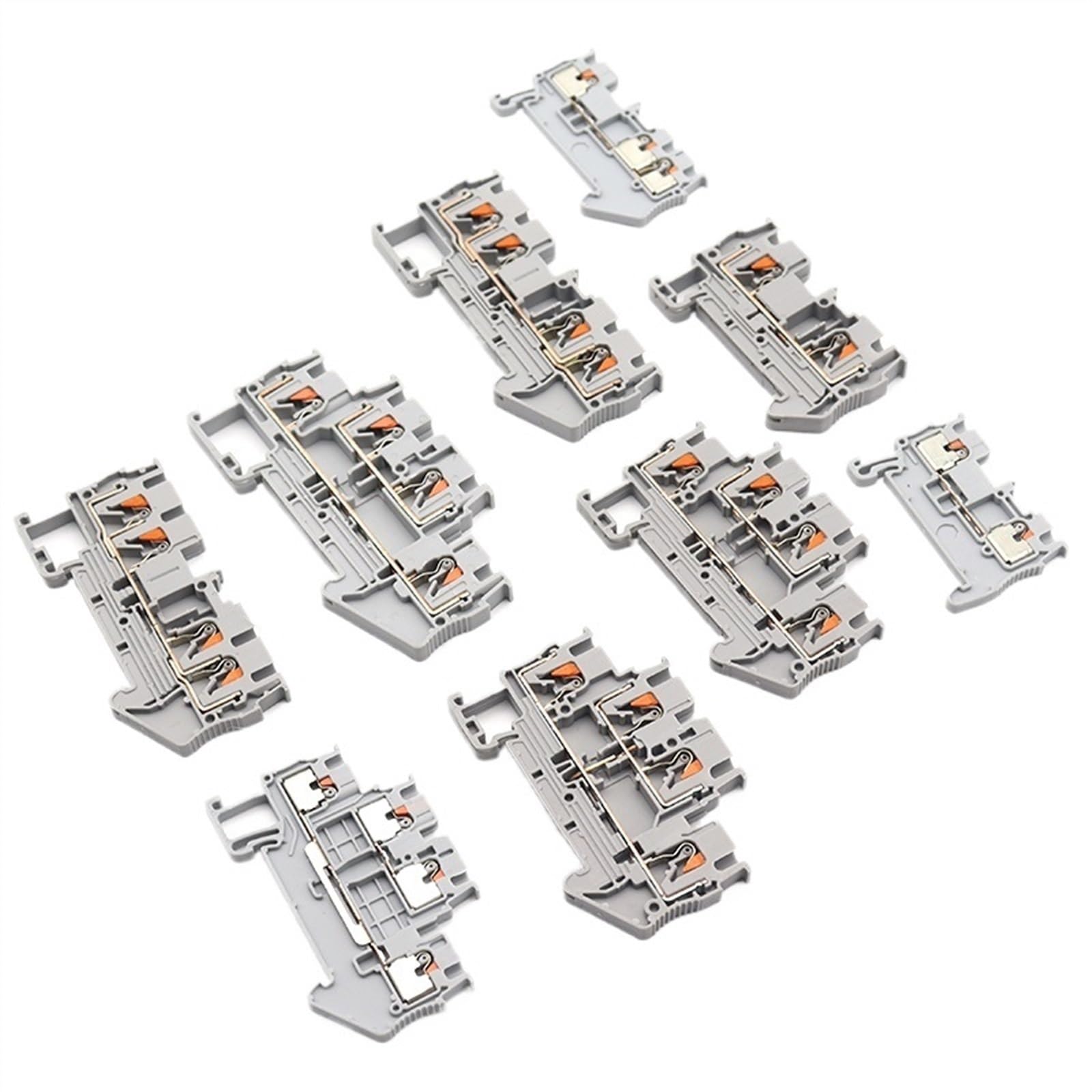 Bornier RAIL DIN borne à ressort droite 500V 800V 1000V 17.5A 20A 32A 52A 85A connecteurs de fil électrique connecteur PT(PT16,Orange)