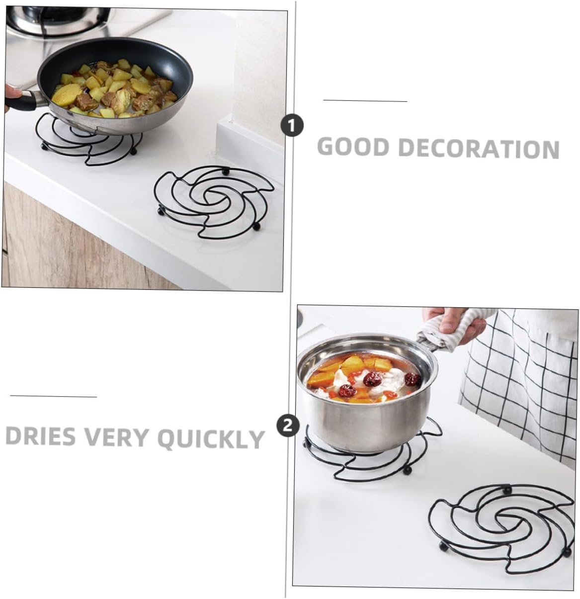 2pcs Table Heat Insulation Pad Iron Pot Mat Cookware Mat Hollow Pot Holder Heat Insulation Pad for