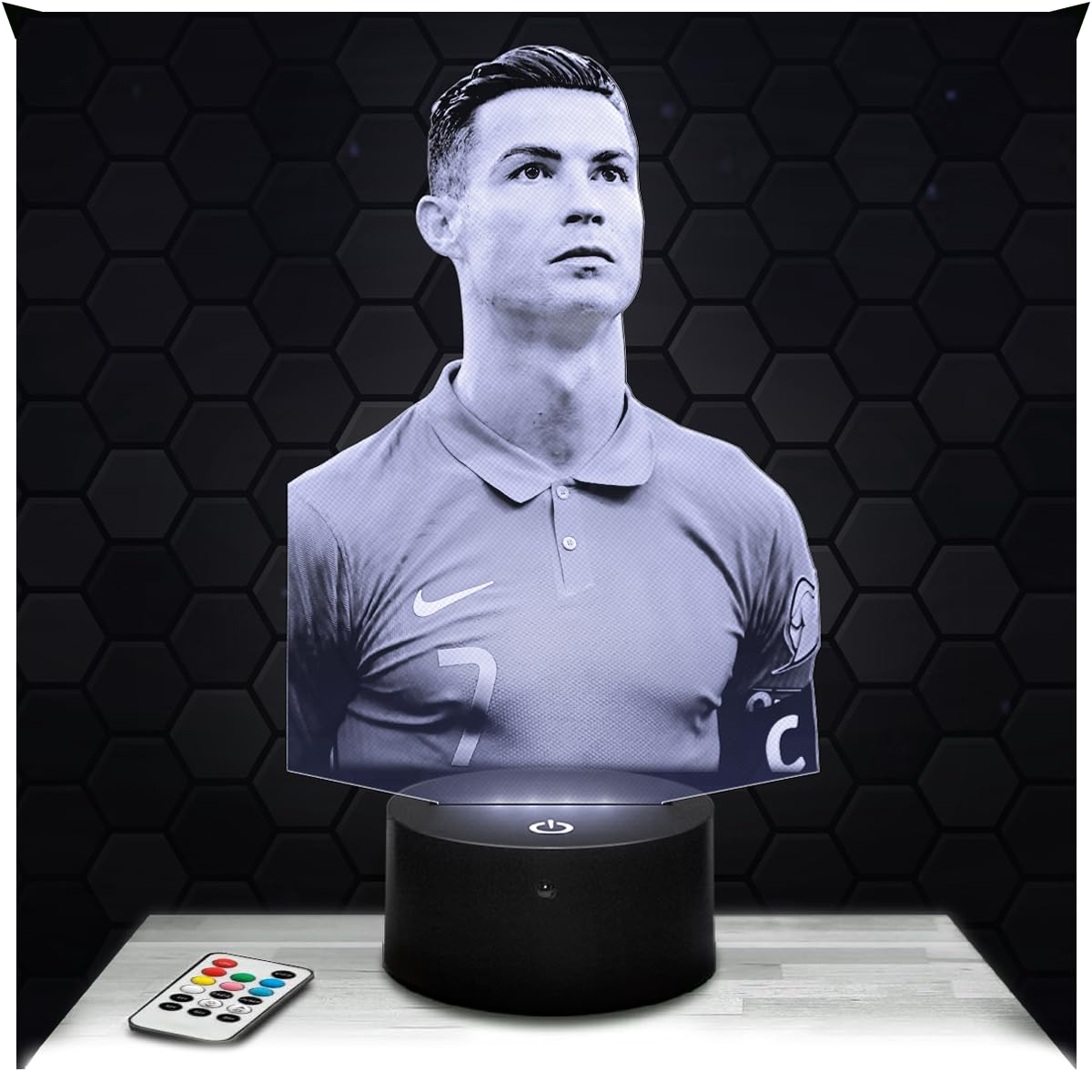 Lampephoto.fr - Cristiano Ronaldo Portugal 3D Lamp Night Light 3D LED Illusion, Christmas Birthday Gift idea for Boys and Girls Children's or Adult Bedroom Night Light, Led Bedside, Gifts TOP — image 1