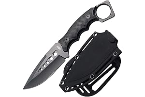 S-TEC 9 Inch Full Tang Tactical Belt Knife w/ Horizontal ABS Swivel Sheath