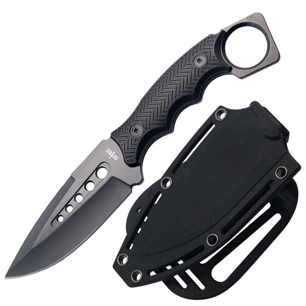 S-TEC 9" Full Tang Tactical Knife with ABS Swivel Sheath - GEN 2 -