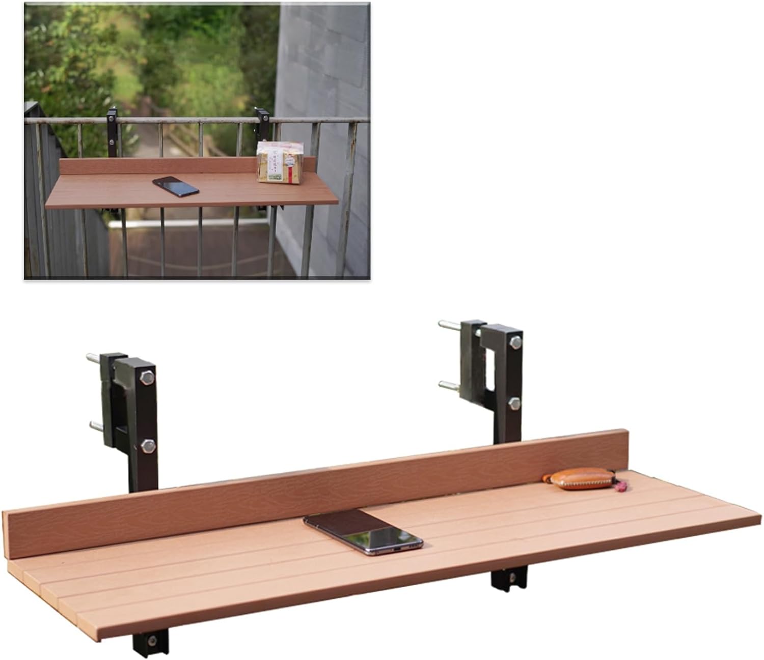 Balcony Bar Table for Railings,Balcony Bar,Balcony Railing Table,Balcony Bar Table,Modern Outdoor Design,Foldable Design,Suitable for Balcony Garden and Other Scenes (Need to Be Installed)(WHI