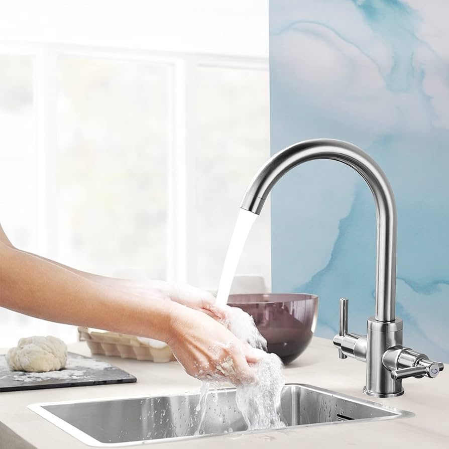 Funieu00ae Kitchen Taps Dual Lever Sink Ixer Taps Traditional Onobloc