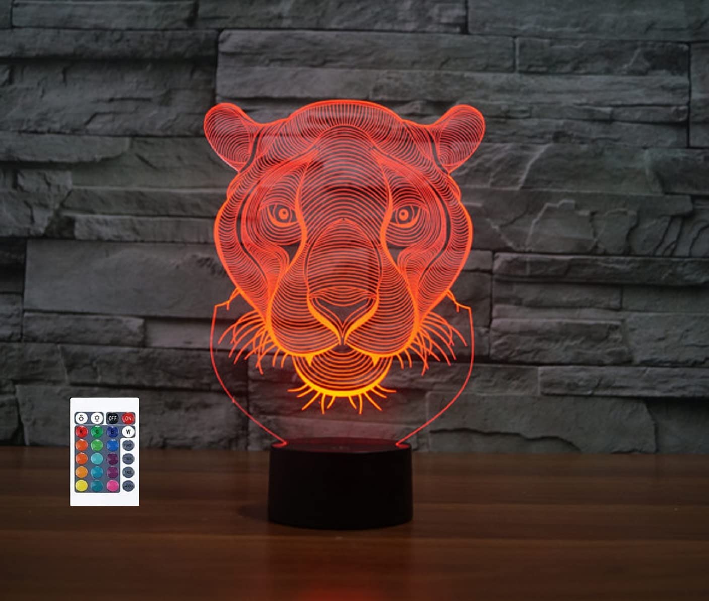 SUPERRUIDALONG 3D Lion Night Light with Remote Control 16 Color LED Table Lamp Acrylic Children Bedroom Decor Gifts