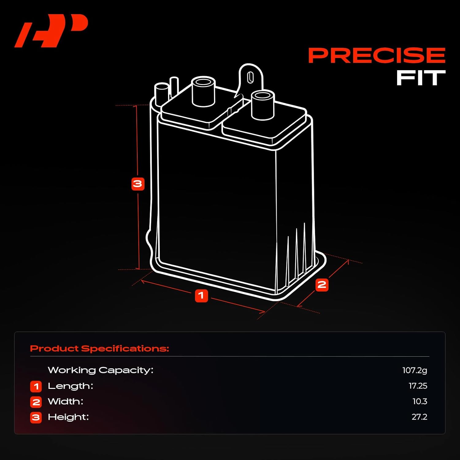 A-Premium Vapor Canister Compatible with Chevrolet Malibu, Cavalier, Classic & Oldsmobile Achieva, Alero, Cutlass & Pontiac Grand Am, Sunfire & Saturn L100, L200, L300, LS, LS1, LS2, LW1, LW2, LW200