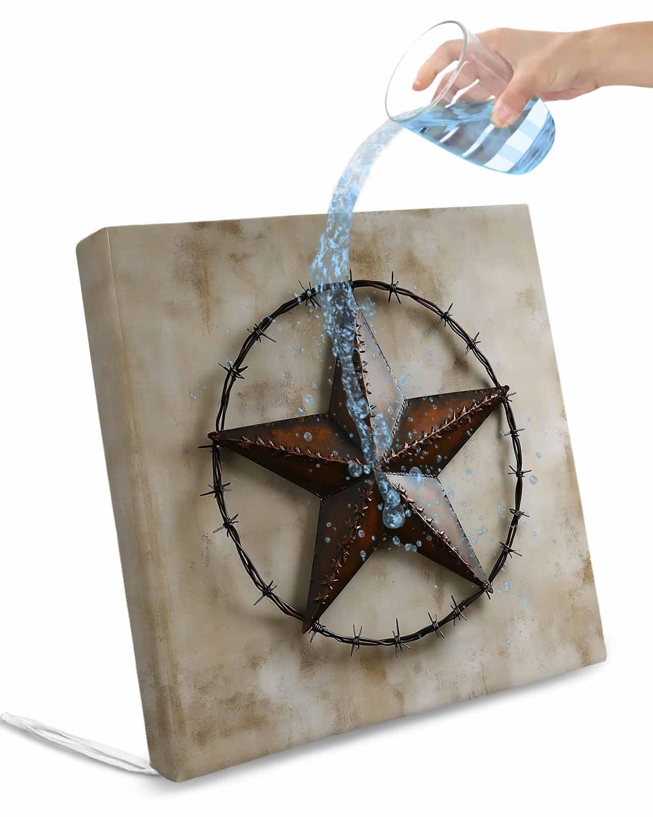 Hokiten Texas Star Retro Outdoor Cushion Chair Cover Set of 2 - Waterproof Couch Seat Covers, Modern Country Stars Abstract Patio Furniture Protector Cushions Slipcovers for Sofa/RV, 24