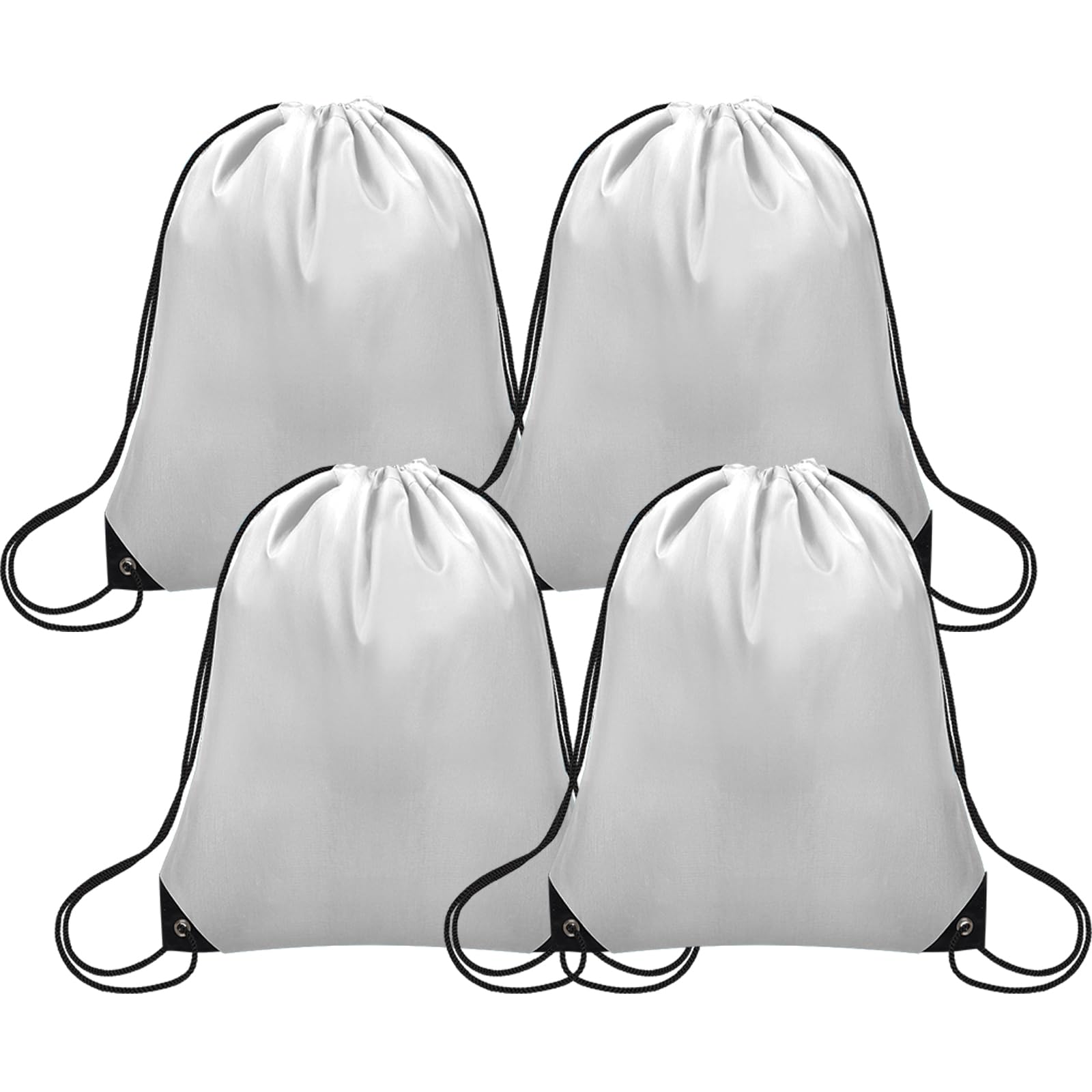 Grneric Drawstring Bags Bulk, Drawstring Backpack Polyester String Bag Cinch Bag for Gym Yoga Sports Party Short Trip（White）