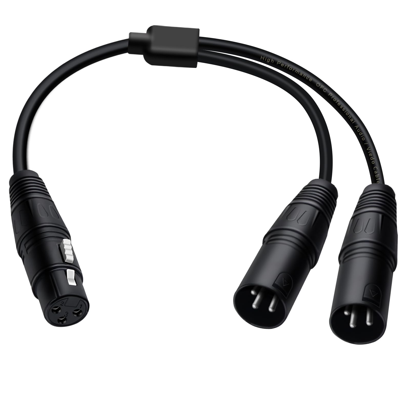 HuaLiSiJi XLR Y Splitter Cable Female to Dual Male Short XLR Microphone Cable for Microphone Sound Console,Power Amplifier