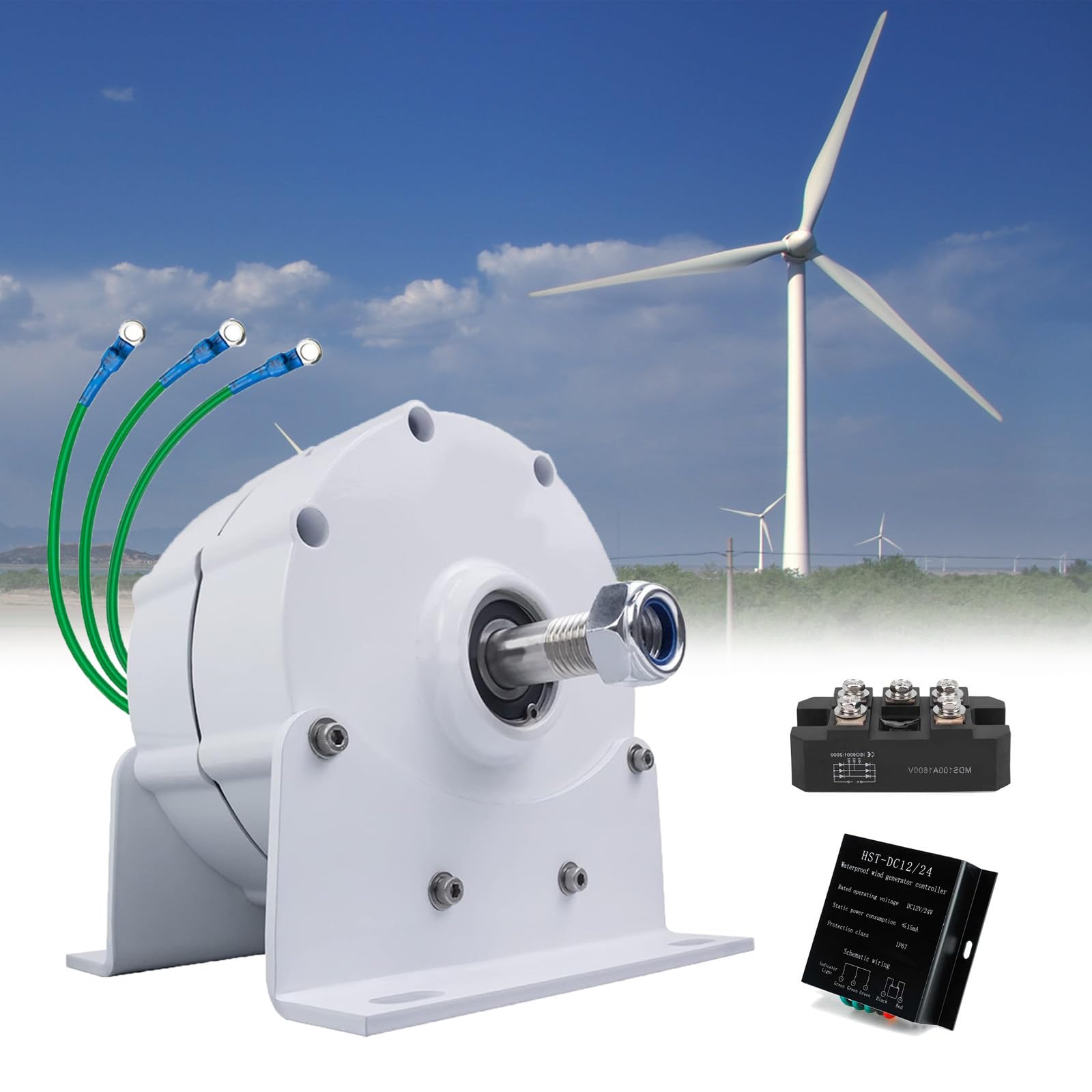 Generatore Trifase A Magneti Permanenti Ca per Turbina Eolica Verticale, 9000 W, 12 V, 600 Giri/Min con Raddrizzatore