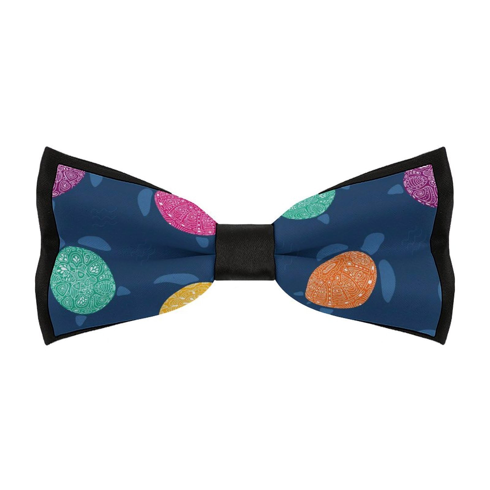 JYYAU Hand Drawn Colorful Sea Turtle Bow Tie Adjustable Necktie For Men Business Fashion Pre-tied Tie Neckwear Novelty Accessory For Weddings Party Festival