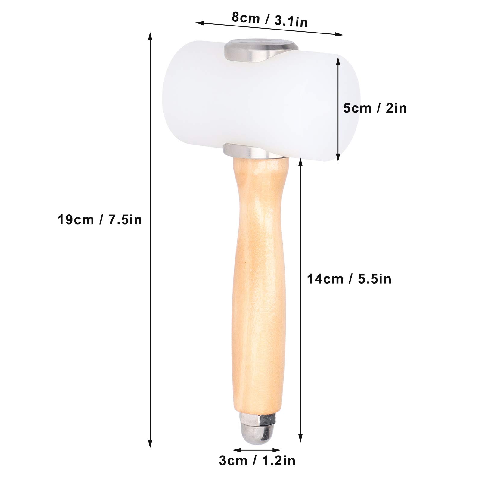 Leather Nylon Carving Hammer Leathercraft Mallet With Wooden - View #9