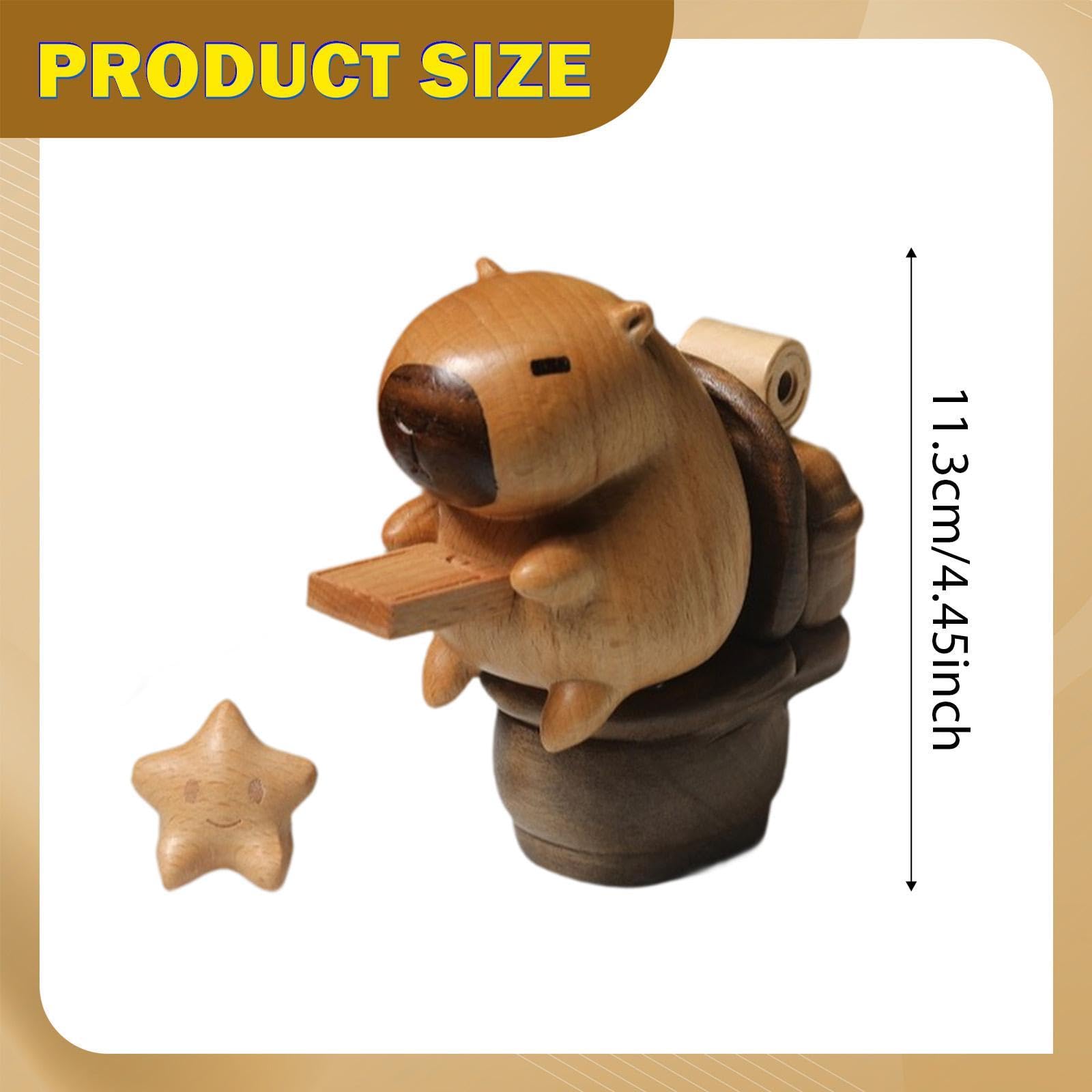 Giocattolo Puzzle di Cacca di Capibara, Statua di Animale in Legno, Scultura Artistica Minimalista, Statuetta in Miniatura per mensola della Camera da