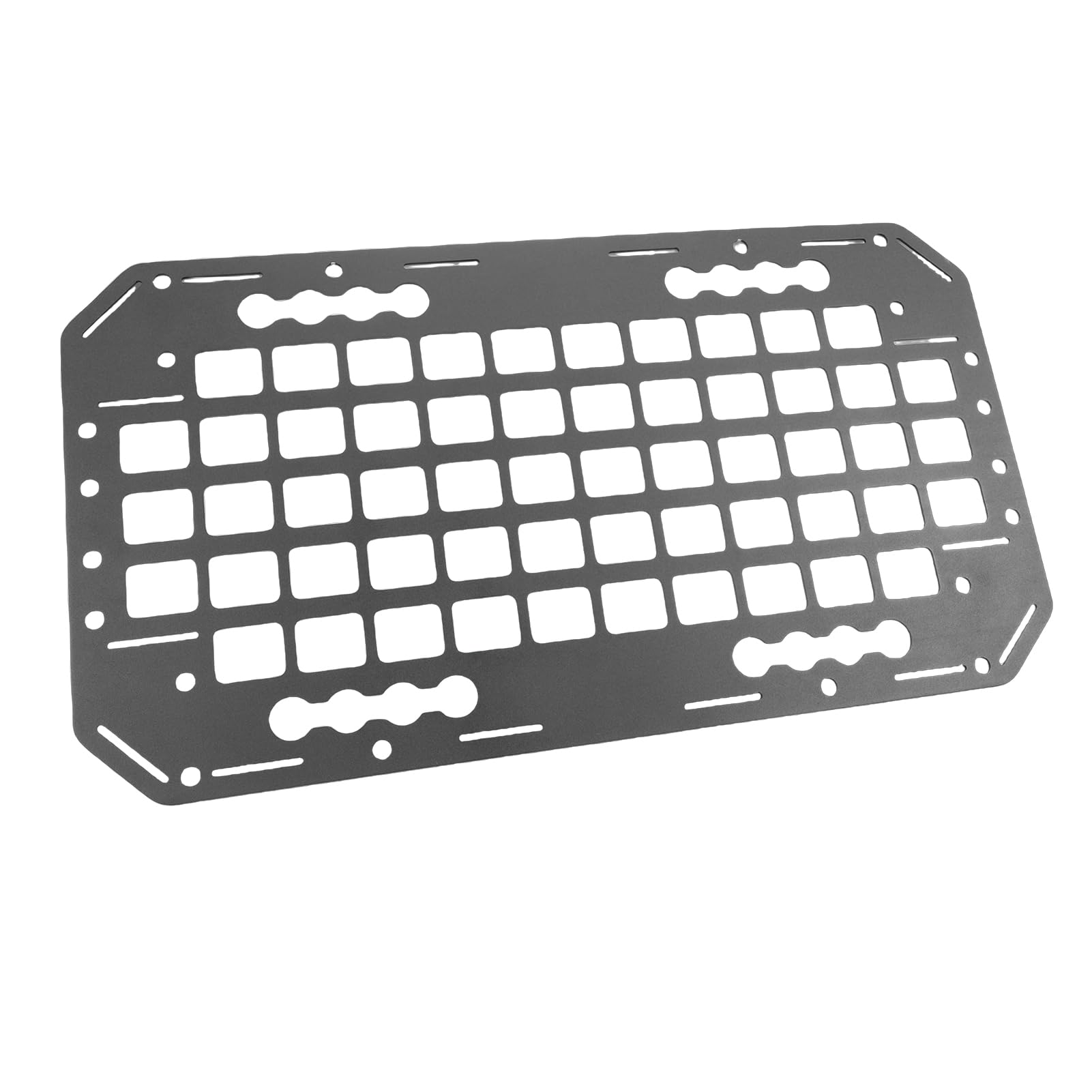 Pannello Molle per Pianale Laterale in Alluminio per Camion 489x267x2mm con Binario a L, Pannello di Ricambio per Pianale di Veicolo per Camion, Organizer per Carico con Cinghie e Fibbie