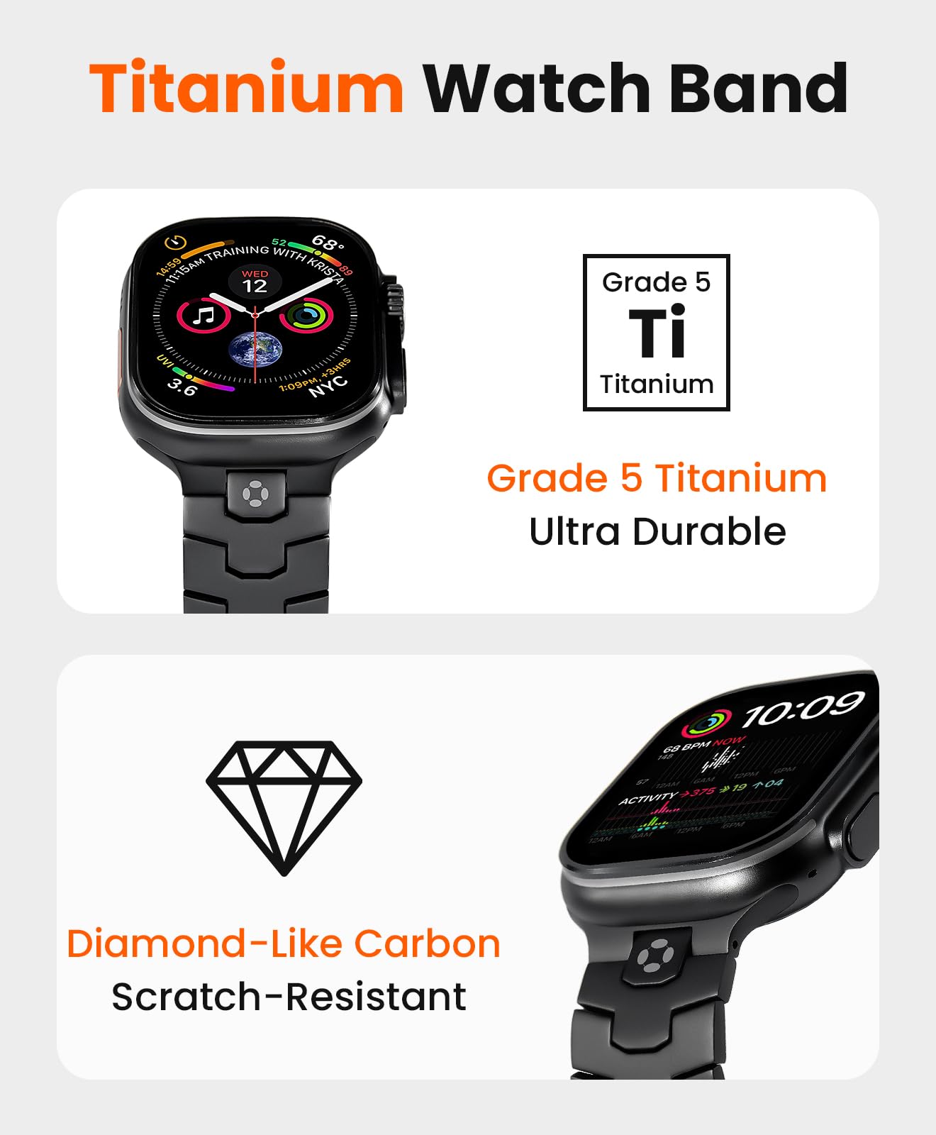 AGIS02 Cinturino in Titanio per Apple Watch Ultra 3/2/1 49mm 46mm