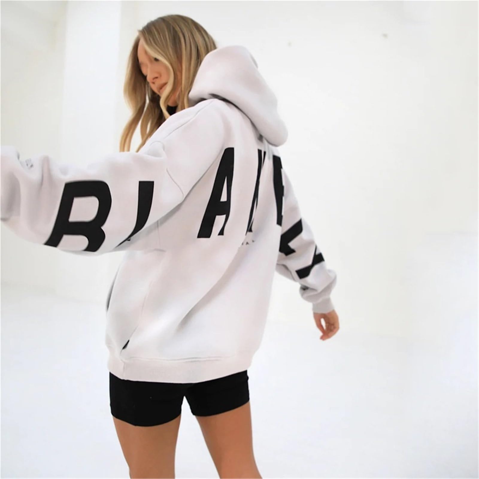 1Pcs Elegante Frauen Chic Hoodies Mode Herbst Winter Fleece Lange Ärmel Einfarbig Mit Kapuze Top Casual Sweatshirts Für Urlaub Und Reisen