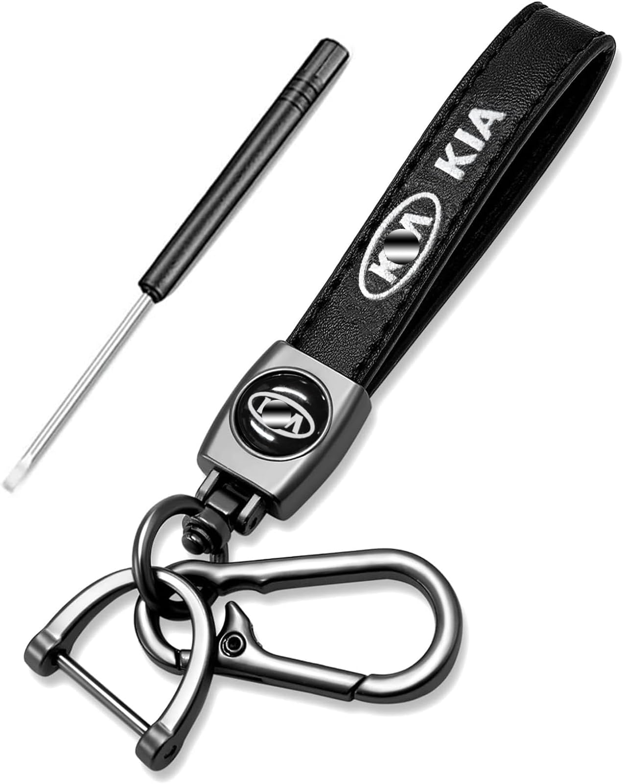 Car Keyring, Leather Car Key chain for Men and Women Car Accessories Family Present, Car Key Fob Work Replacement for Car, SUV, Auto