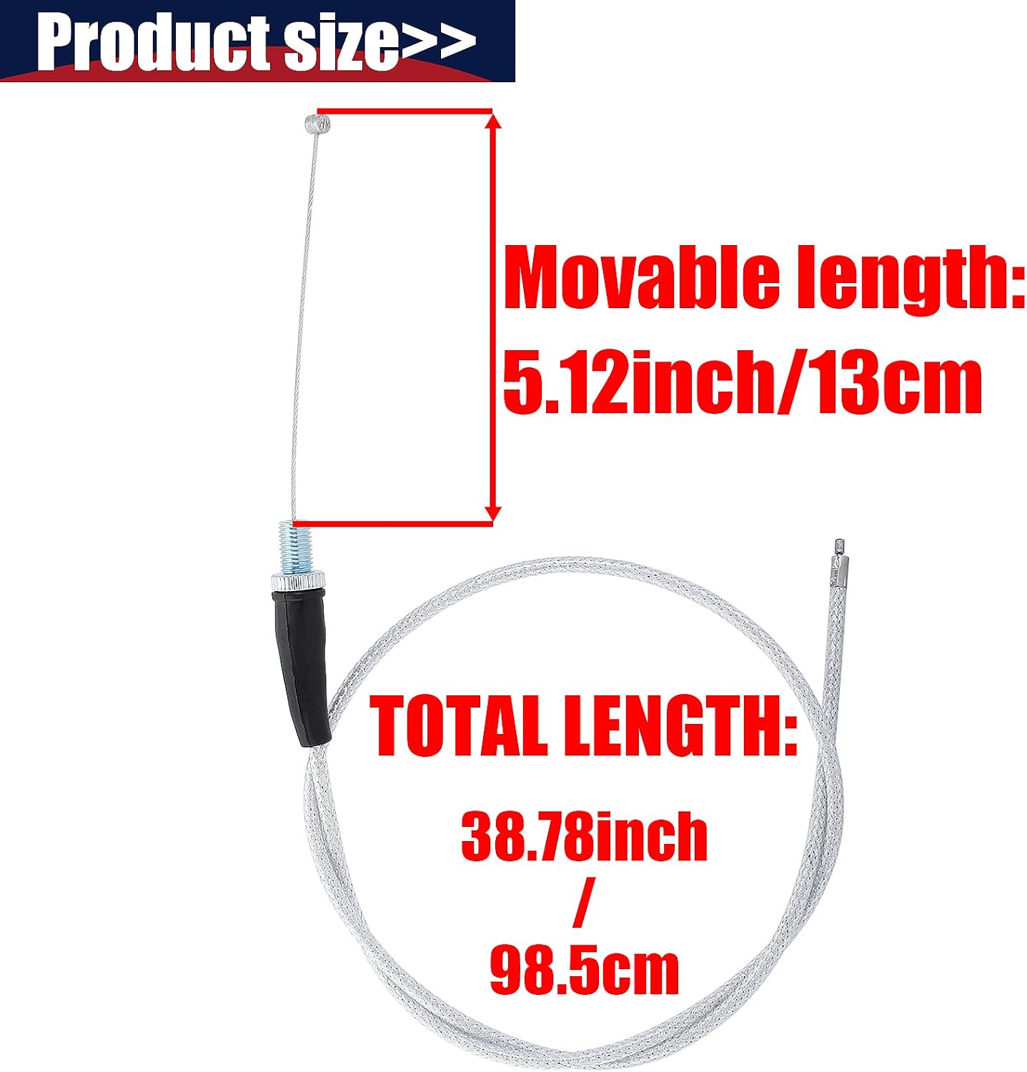 White Throttle Cable 90cm 36inch for 49cc 50cc 70cc 80cc 90cc 110cc 125cc 140cc 150cc Pit Dirt Pocket Bike CB06 XR50 CRF50 XR CRF 50 70 80 Z50 Z50R NST BMX SDG SSR TTR PRO 107 110 Adjustable
