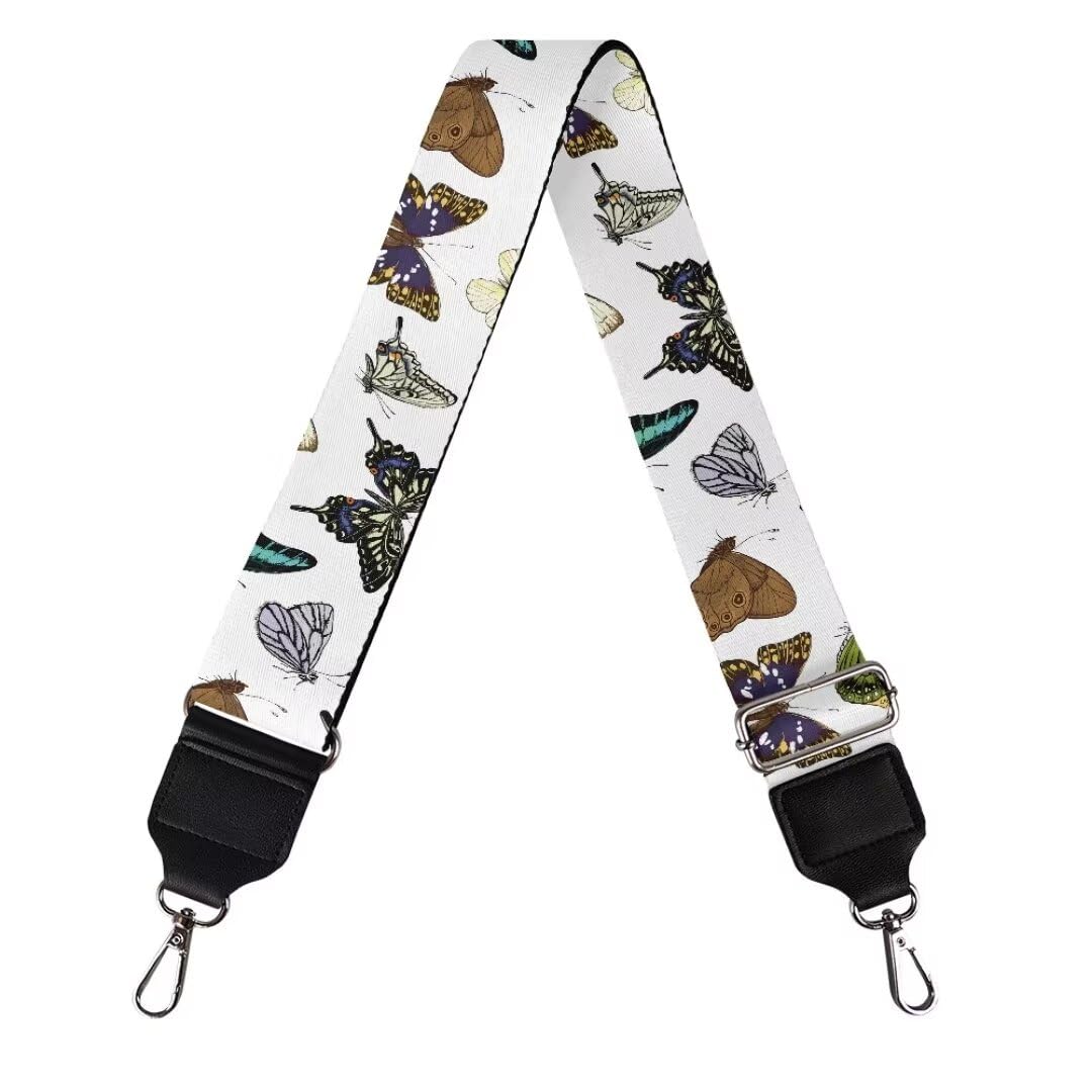Coldinair Vintage Butterfly Purse Strap Replacement Crossbody Handbag Straps Wide Wide Strap for Crossbody Bag