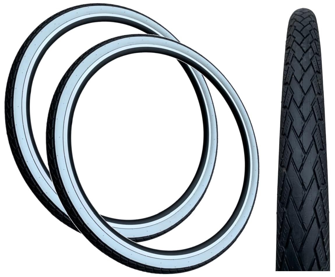 Baldys 700 x 38c Hybrid/Trekking Bike Slick Tyres BLACK/WHITEWALL (Pack of 2)