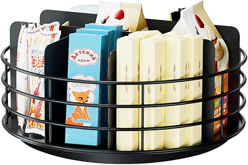 Organizador de aperitivos: almacenamiento versátil de aperitivos, Lazy Susan con práctico diseño para llevar, soporte de metal para aperitivos para