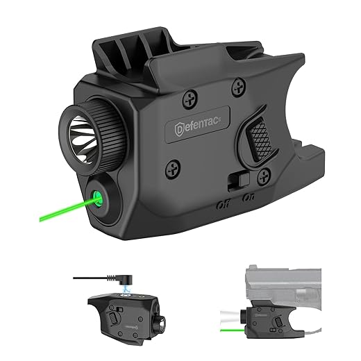 Defentac Combo is Compatible with P365/ X/XL (No X-Macro)/ M&P Shield & Plus 9mm/.40 (No EZ) / Standard Pic-Rail, Red/Green/Blue, Rechargeable