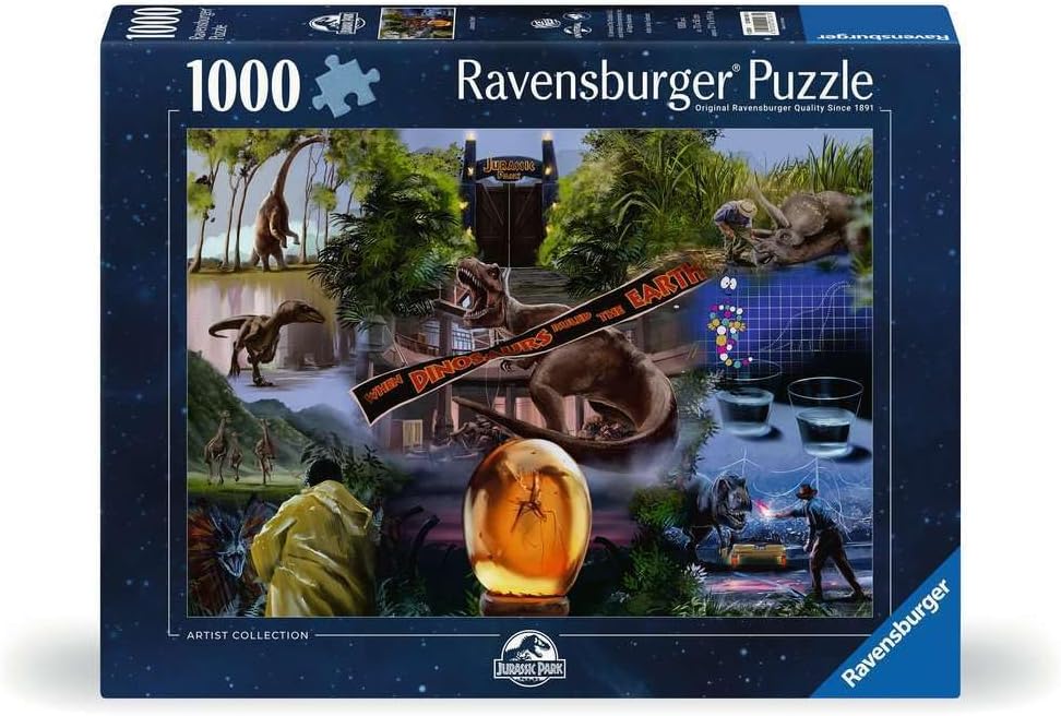 Ravensburger Jurassic Park Movie Poster 1000 Piece Jigsaw Puzzle - 12000187 - Handcrafted Tooling, Made in Germany, Every Piece Fits Together Perfectly