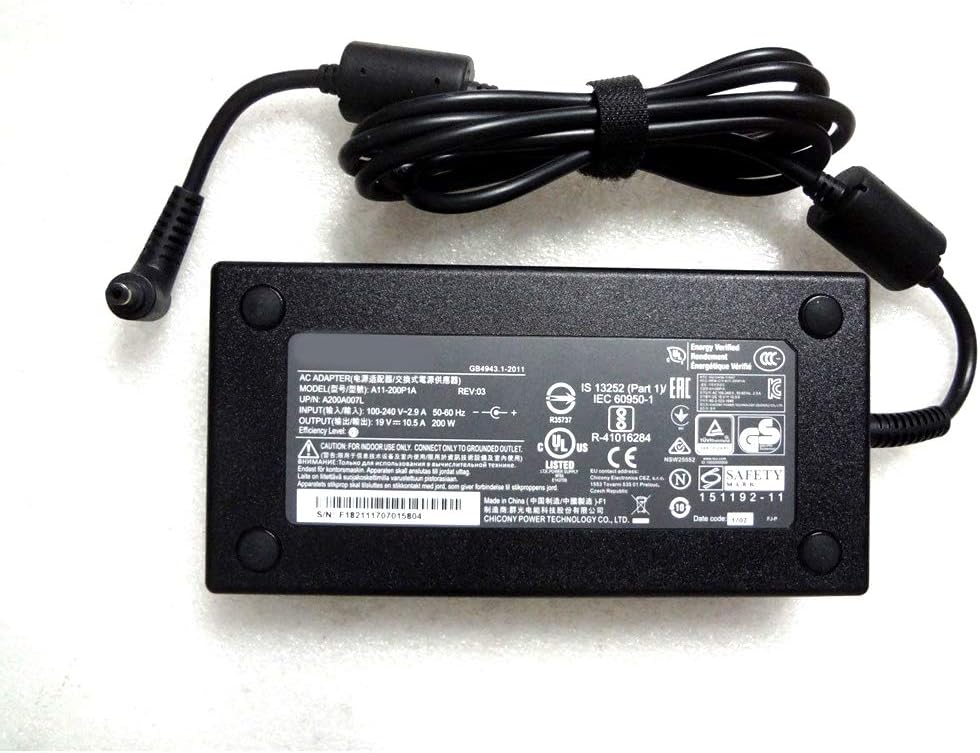 200W 19V 10.5A AC Adapter for Chicony Clevo PA71EP6-G Gaming Laptop