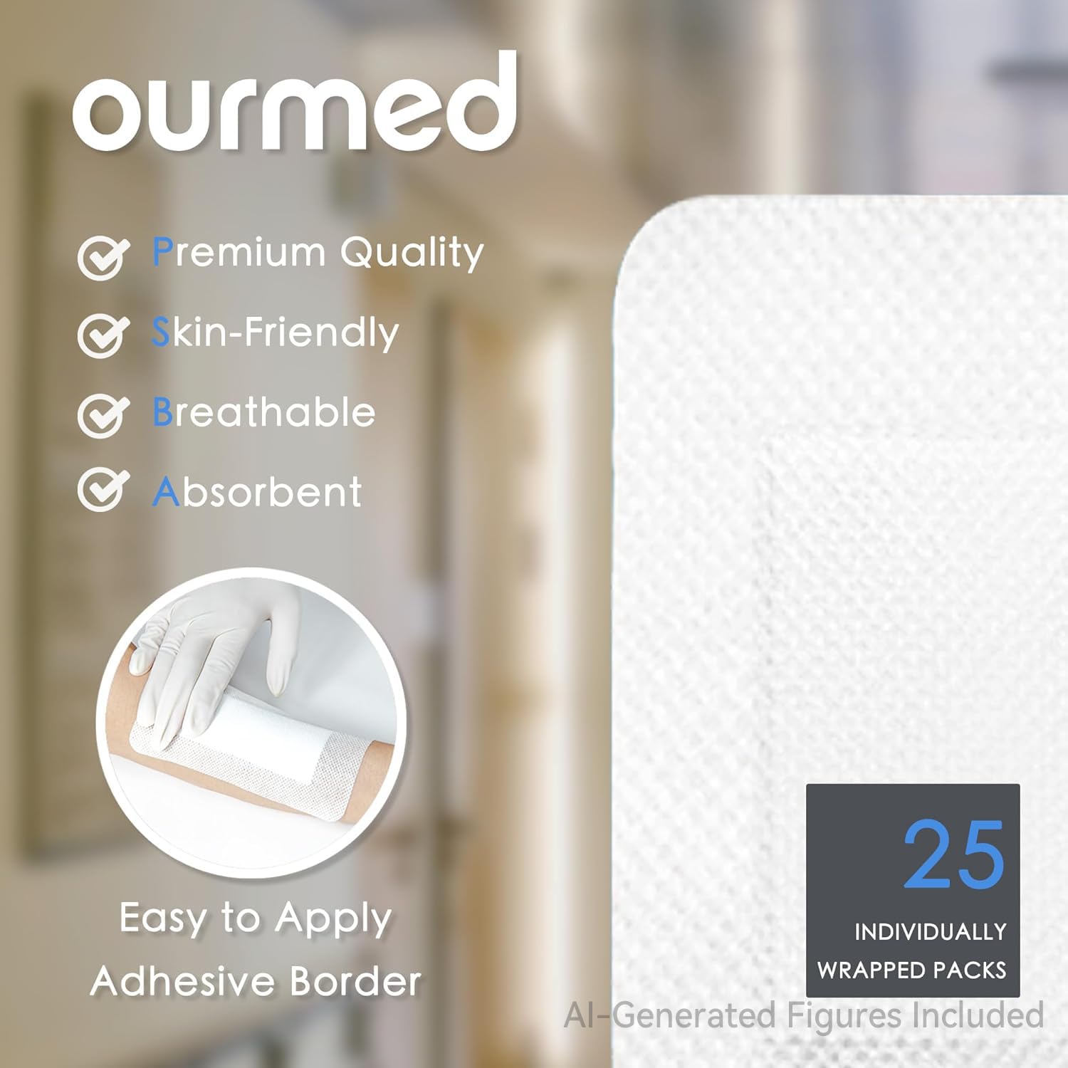 Ourmed Gauze Dressings - Pack of 25 -3 Ourmed Gauze Dressings - Pack of 25 -3